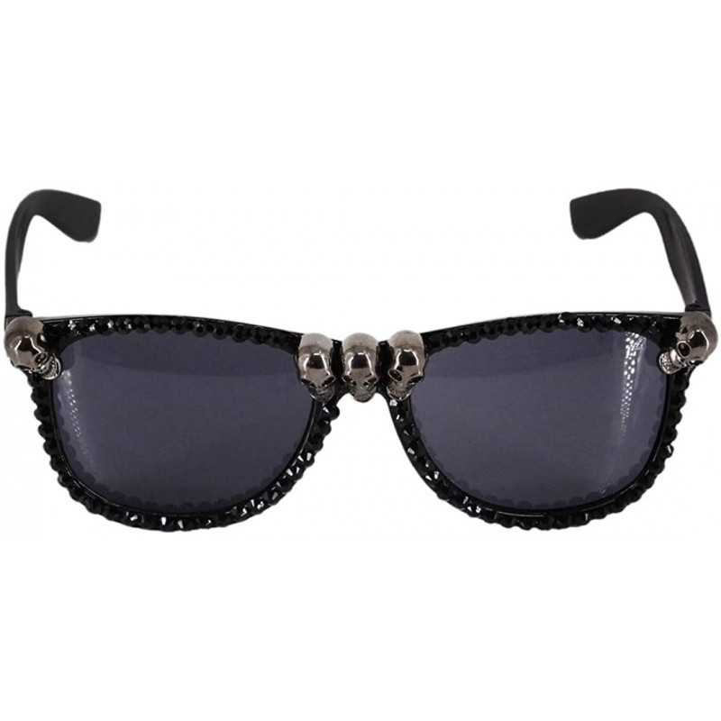 Sport Skull Punk Rhinestone Sunglasses UV Protection Hip Hop Glasses - Square Frame Small Skull - CO18X9UH6WI $11.19