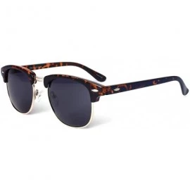 Semi-rimless Retro Polarized Sunglasses for Men Women 8036 - Tortoise/Grey - CW192UW34ZE $10.43