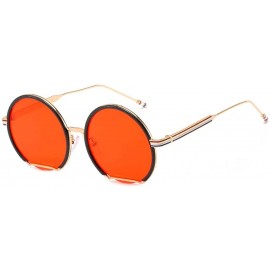 Goggle Sunglasses Trend With Big Name Glasses With Web Celebrity Round Frame Sunglasses For Women - C518TNQ4WTK $12.59