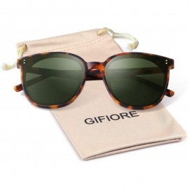 Oversized Fashion Round Sunglasses for Women Men Oversized Vintage Shades - Tortoise Frame G15 Lens - CG1960XHNRI $11.89