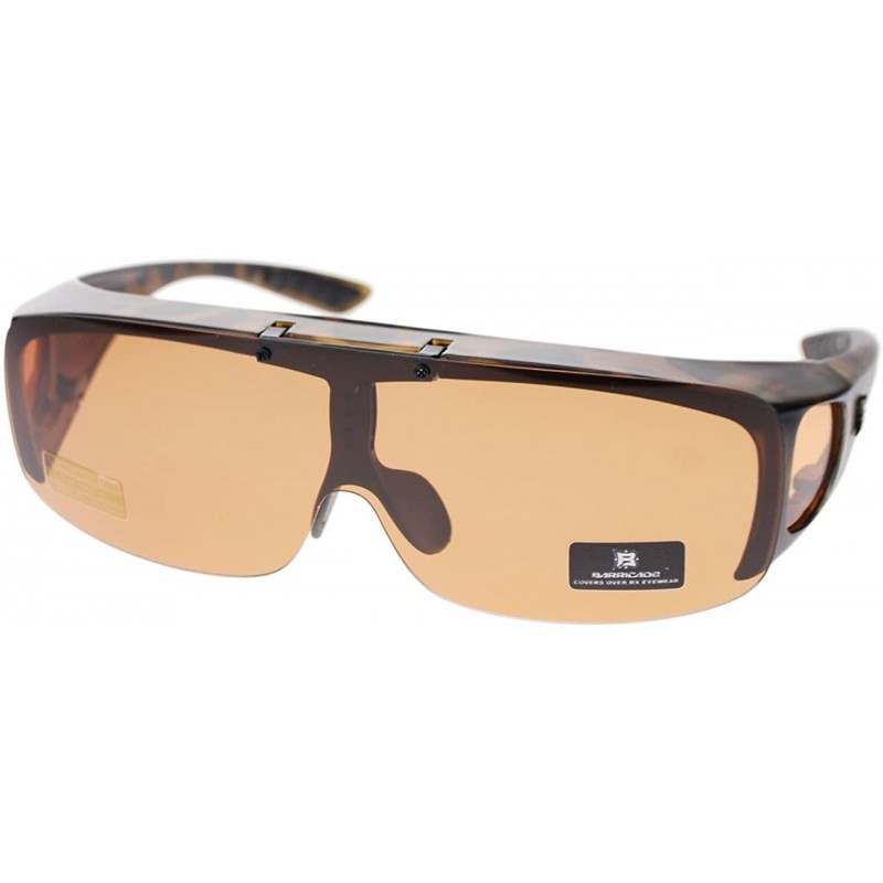 Goggle Flip Up Lens Polarized Lens Fit Over OTZ Sunglasses - Tortoise Brown - C511YMXD1LX $9.33