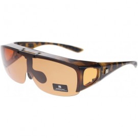 Goggle Flip Up Lens Polarized Lens Fit Over OTZ Sunglasses - Tortoise Brown - C511YMXD1LX $9.33