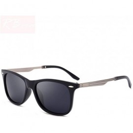 Square 2019 Polarized Square Sunglasses Men Brand Designer Classic Eyewear BlackGray - Blue - CG18Y5UWIO5 $9.71