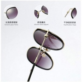 Round 2019 new ladies fashion round metal border retro trend brand designer sunglasses UV400 - Red - CD18SS93ALQ $11.25