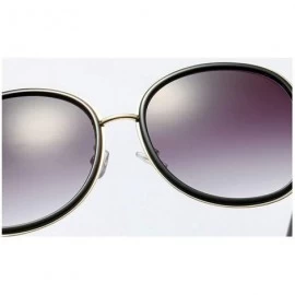 Round 2019 new ladies fashion round metal border retro trend brand designer sunglasses UV400 - Red - CD18SS93ALQ $11.25