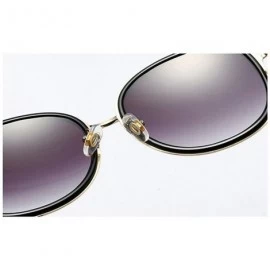 Round 2019 new ladies fashion round metal border retro trend brand designer sunglasses UV400 - Red - CD18SS93ALQ $11.25