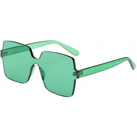 Rimless Eyewear Vintage Retro Classic Horn Rimmed Polarized Unisex Sunglasses - B - CQ18Q2O6EE6 $7.76