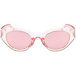 Cat Eye sexy retro cat eye sunglasses women small white triangle vintage sun glasses red - Clear-pink - CL18WWMKL6U $18.68