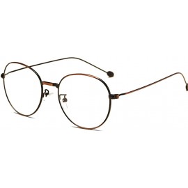 Round Man woman Nearsighted Glasses Retro Myopia Round Metal Glasses Frame - Red Copper - CO18G3L6AKR $20.79