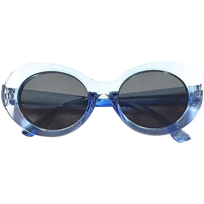 Oval Retro Clout Goggles Unisex Sunglasses Rapper Oval Shades Grunge Glasses - F - CC18NHWTL60 $12.29