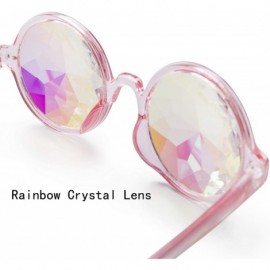 Goggle Kaleidoscope Glasses Rainbow Prism Sunglasses Goggles Cosplay Party - White+pink - CZ18SZACD9H $12.66