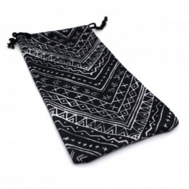 Rectangular Premium Drawstring Closure Tribal Print Microfiber Eyewear Pouch - Black Bandana - C31956SI0XK $11.38