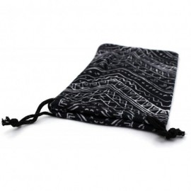 Rectangular Premium Drawstring Closure Tribal Print Microfiber Eyewear Pouch - Black Bandana - C31956SI0XK $11.38