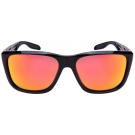 Square Square Sunglasses with Polarized Color Mirror Lens 540896-PRV - Black - CI12OCV71L7 $14.15