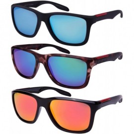 Square Square Sunglasses with Polarized Color Mirror Lens 540896-PRV - Black - CI12OCV71L7 $14.15