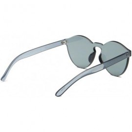 Oversized One Piece Aviator Rimless Sunglasses Transparent Candy Color Eyewear - Black - C5184RH65QI $6.87