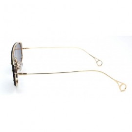 Rimless Runway Unique Metal Stud Shield Rimless Robotic Sunglasses - Gold Black - CF190R4A9GW $15.48