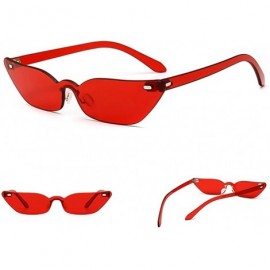 Cat Eye Narrow Cat Eye Sunglasses Triangle Rimless Sun Glasses Women Accessories - Red - CG18EIM7CTN $9.55