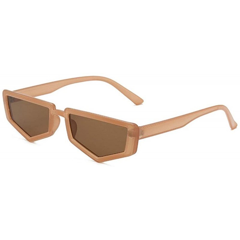 Goggle Ultra-light Women Irregular Fashion glasses Brand Designer polygon Party Sunglasses UV400 - Brown - CF18RRY74XS $14.70