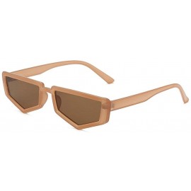 Goggle Ultra-light Women Irregular Fashion glasses Brand Designer polygon Party Sunglasses UV400 - Brown - CF18RRY74XS $14.70