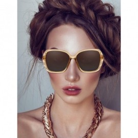 Oversized Women Sparkling Sunglasses Classic Square Sunglasses Retro Oversize Sunglasses Rhinestone Frame Sunglasses - C41925...