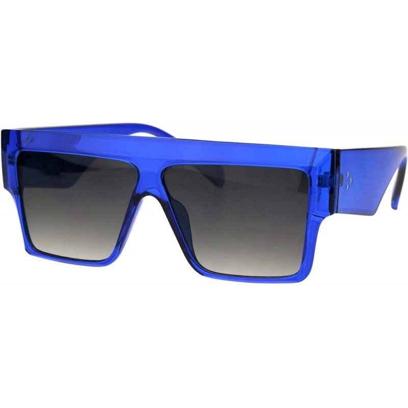 Square Flat Top Square Sunglasses Womens Modern Fashion Boyfriend Shades UV 400 - Blue - C118O8W6L9L $8.06