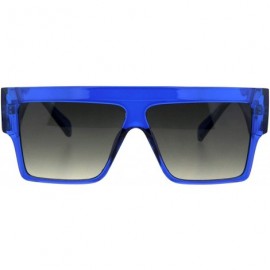 Square Flat Top Square Sunglasses Womens Modern Fashion Boyfriend Shades UV 400 - Blue - C118O8W6L9L $8.06