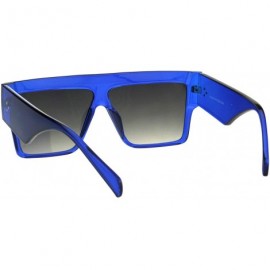 Square Flat Top Square Sunglasses Womens Modern Fashion Boyfriend Shades UV 400 - Blue - C118O8W6L9L $8.06