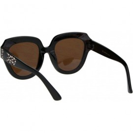 Butterfly Womens Oversized Style Sunglasses Heart Design Butterfly Frame UV 400 - Brown (Brown) - CM18RN4HCWS $13.90