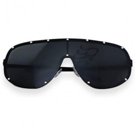 Wrap Oversize XXL Huge Large Shield Wrap Big Mask Polarized Sunglasses - Black - CP17XMHATAA $9.89