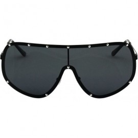 Wrap Oversize XXL Huge Large Shield Wrap Big Mask Polarized Sunglasses - Black - CP17XMHATAA $9.89