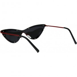 Cat Eye Womens Futuristic Disco funk Cat Eye Exposed Lens Sunglasses - Red Black - CW18QGA2WZ4 $11.48