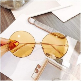 Rimless Big Round Sunglasses for Women Rimless Alloy Frame Oversized Sun Glasses Shades UV400 - Orange - C91906CK2L8 $15.80