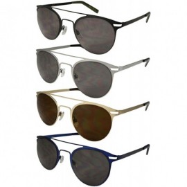 Aviator Modified Round Aviator Sunglasses 25014-SD - Matte Black - C212MRRFWB7 $8.99