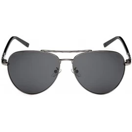 Square New Arrive Cylinder Bridge Aviator Lens Sunglasses For Mens - Grey/Black - CC11ZIRI4D7 $21.53