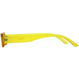 Rectangular Super Skinny Futuristic Sunglasses Flat Rectangular Frame Unique Frost Colors - Yellow - CU18NH85GT7 $10.24