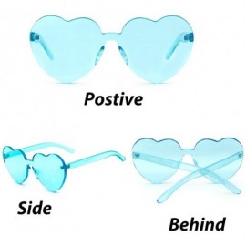 Goggle Heart Shaped Rimless Sunglasses Clout Goggles Candy Clear Lens Sun Glasses for Women Girls - CR192KOM46X $16.84