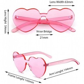 Goggle Heart Shaped Rimless Sunglasses Clout Goggles Candy Clear Lens Sun Glasses for Women Girls - CR192KOM46X $16.84