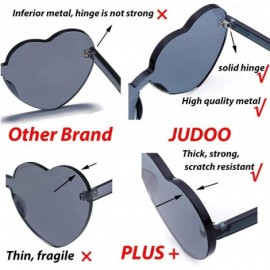 Goggle Heart Shaped Rimless Sunglasses Clout Goggles Candy Clear Lens Sun Glasses for Women Girls - CR192KOM46X $16.84