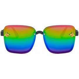 Square Unisex Sunglasses Fashion Yellow Drive Holiday Square Non-Polarized UV400 - Multicolor - CN18RLIA6QT $8.42