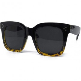 Round 7222 Premium Oversize XXL Women Men Mirror Brand Style Fashion Sunglasses - Black Brown/ Smoke - CR18EXOSKQ7 $11.22