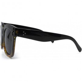 Round 7222 Premium Oversize XXL Women Men Mirror Brand Style Fashion Sunglasses - Black Brown/ Smoke - CR18EXOSKQ7 $11.22