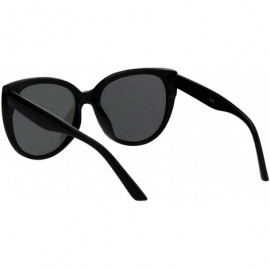 Round Womens Designer Fashion Sunglasses Round Oversized Cateye Shades - Black (Silver Mirror) - CR18RNEZC3I $10.66