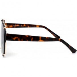 Rectangular Womens Luxury Oversize Shield Rimless Racer Sunglasses - Gold Tortoise - C61979ZGDG6 $10.14