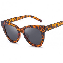 Cat Eye Cat Eye Sunglasses Women Mirror Sun Glasses Ladies Round Lens Shades For Female Eyewear - Leopard - C5198XMK75W $9.01