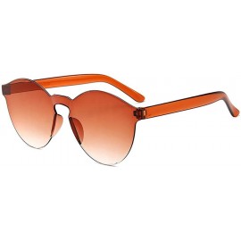 Round Unisex Fashion Candy Colors Round Outdoor Sunglasses Sunglasses - Light Brown - C7199S5WT4Z $20.58