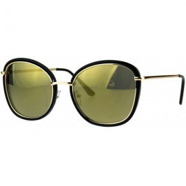 Butterfly Womens Retro Double Rim Designer Fashion Butterfly Sunglasses - Black Gold - C0184QM9X6Z $12.57