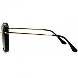 Butterfly Womens Retro Double Rim Designer Fashion Butterfly Sunglasses - Black Gold - C0184QM9X6Z $12.57