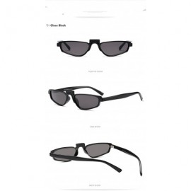 Rimless Designer Small Eye SunGlasses Retro Vintage Steampunk Fashion Superstar - Gloss Black - C01880TOC7A $12.33