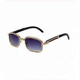 Square Colorful Rectangle Rhinestone Sunglasses Eyeglasses - 4 - CJ198G8S4O6 $30.58